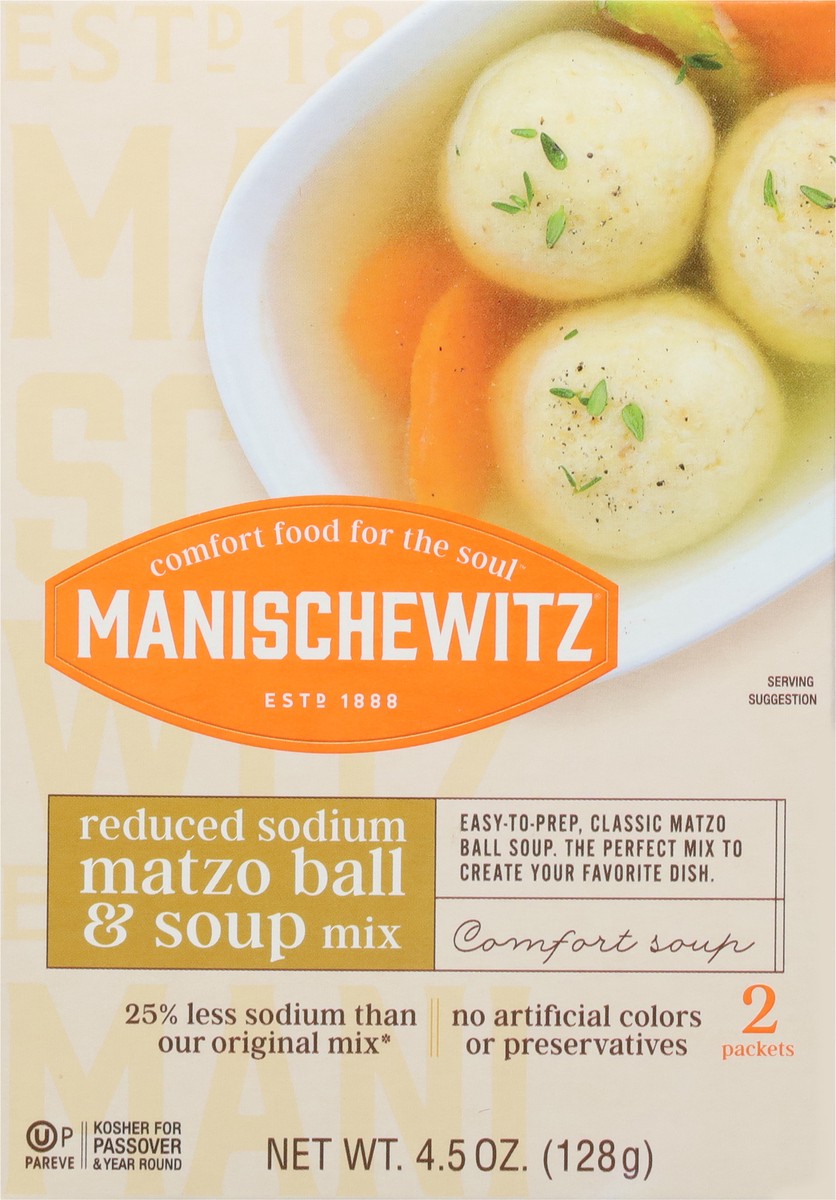 slide 5 of 9, Manischewitz Reduced Sodium Matzo Ball Soup Mix, 4.5 oz