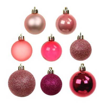 slide 1 of 3, 80 Pack Pink Mix Shatterproof Ball Ornaments By Ashland, 80 ct