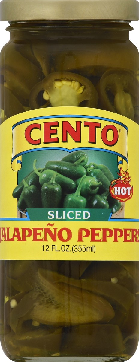 slide 2 of 2, Cento Sliced Hot Jalapeno Peppers, 12 fl oz