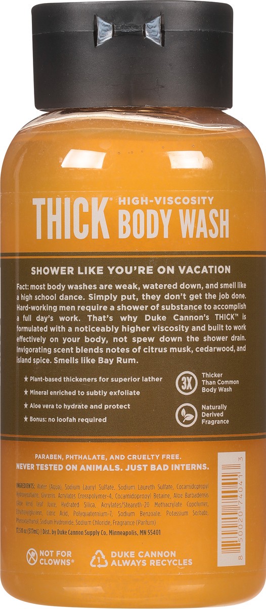 slide 8 of 9, Duke Cannon THICK Body Wash Bay Rum, 17.5 oz