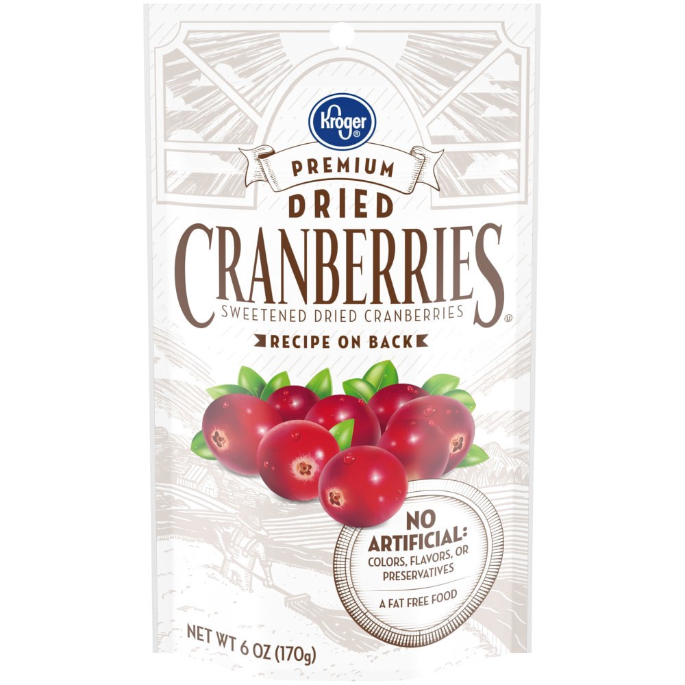 slide 2 of 2, Kroger Premium Sweetened Dried Cranberries, 6 oz