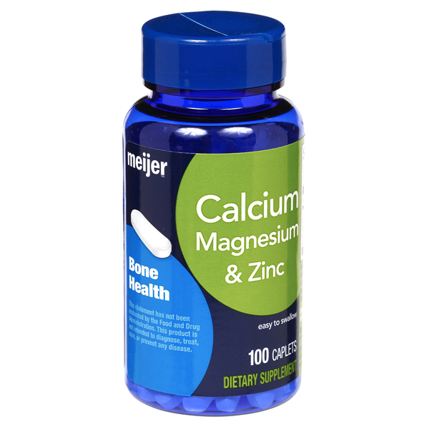 slide 1 of 3, Meijer Calcium Magnesium & Zinc, 100 ct