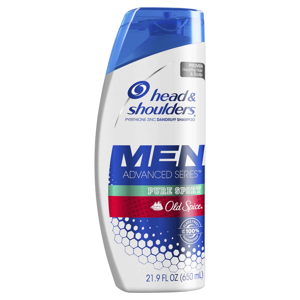 slide 1 of 1, Head & Shoulders Old Spice Pure Sport Men’s Anti-Dandruff Shampoo, 21.9 fl oz