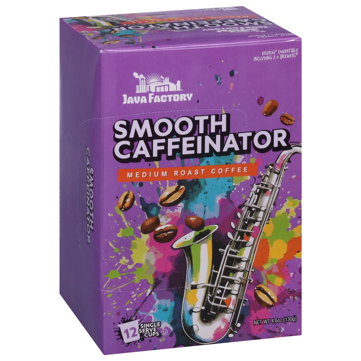 slide 13 of 13, Java Factory Medium Roast Smooth Caffeinator Coffee 12 Single Serve Cups, 12 ct