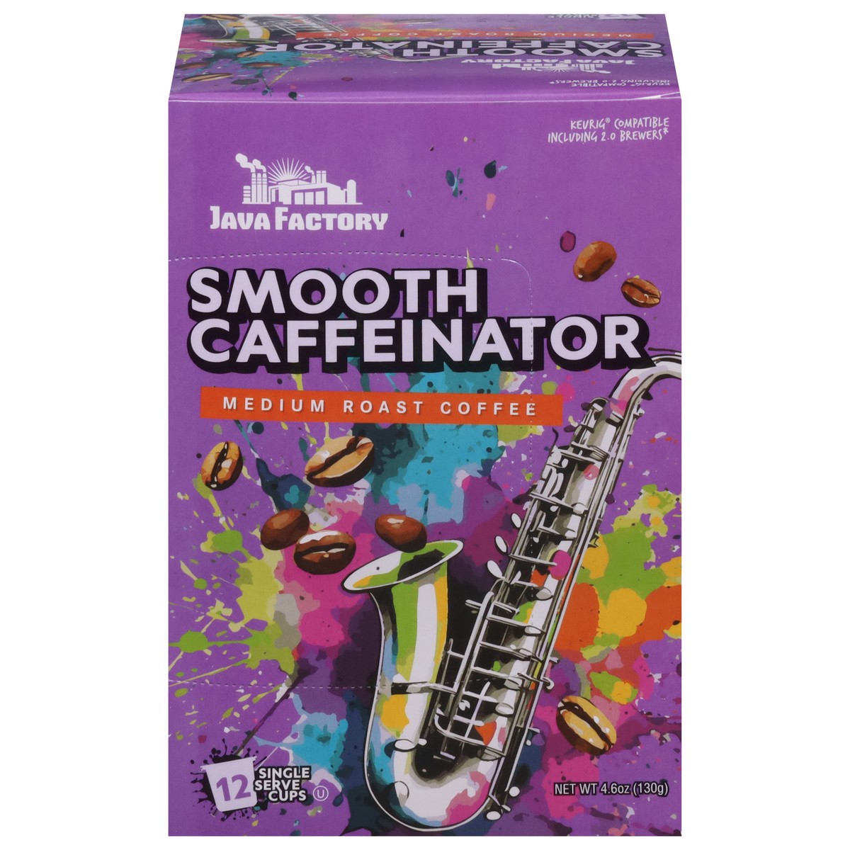 slide 12 of 13, Java Factory Medium Roast Smooth Caffeinator Coffee 12 Single Serve Cups, 12 ct