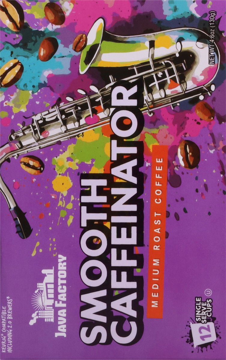 slide 3 of 13, Java Factory Medium Roast Smooth Caffeinator Coffee 12 Single Serve Cups, 12 ct