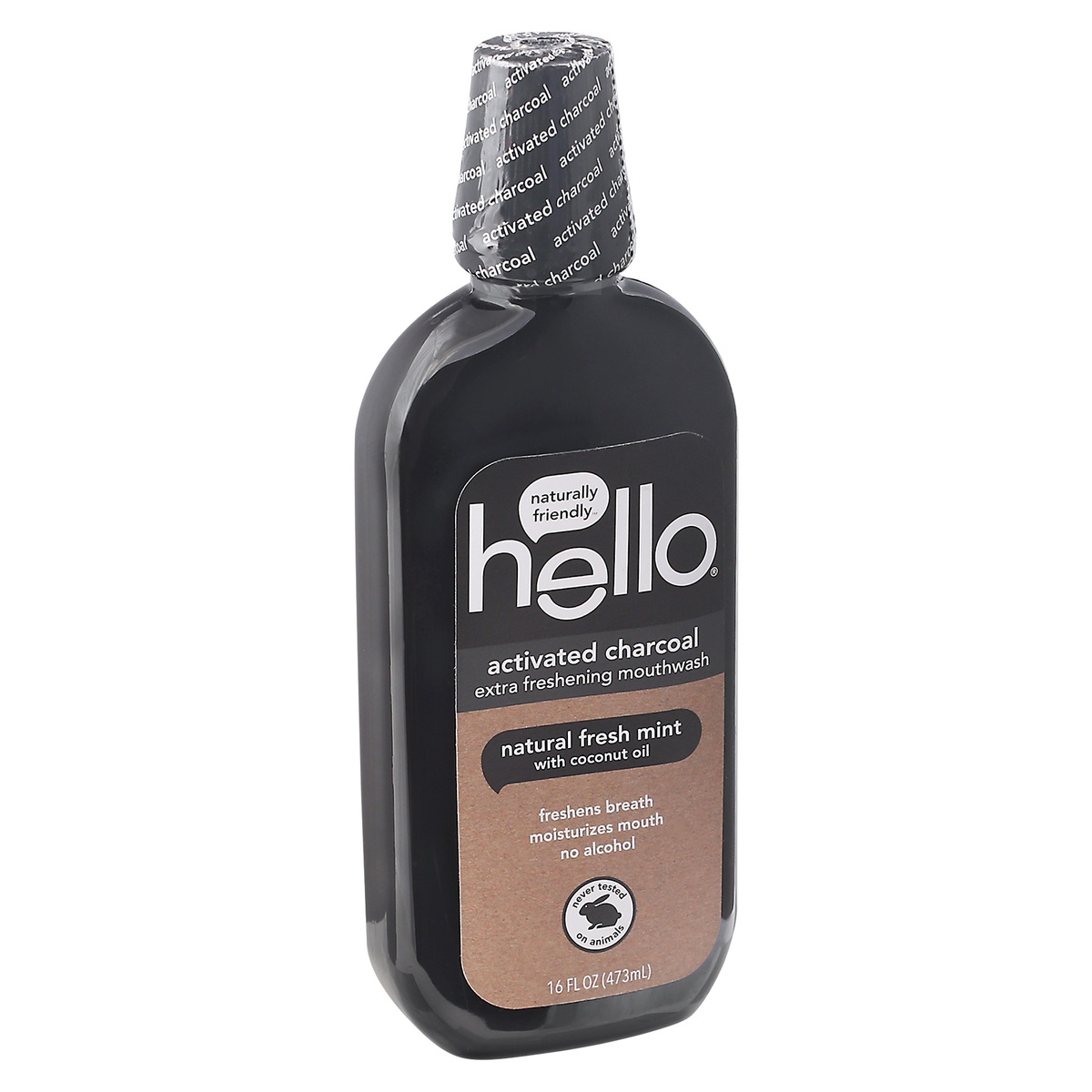 slide 2 of 10, Hello Activated Charcoal Extra Fresh Mouthwash, 16 oz