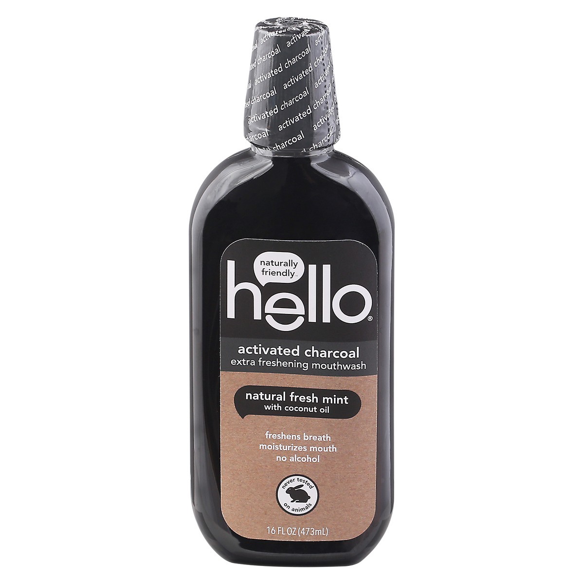 slide 1 of 10, Hello Activated Charcoal Extra Fresh Mouthwash, 16 oz