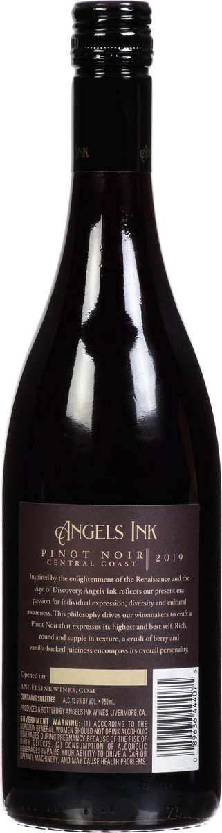 slide 8 of 11, Angels Ink Central Coast Pinot Noir 750 ml, 750 ml
