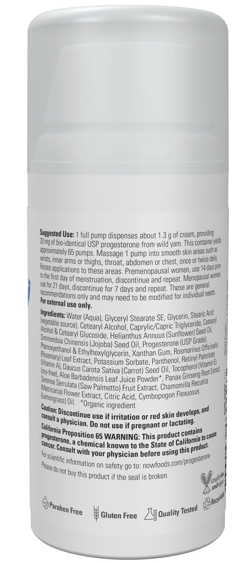 slide 5 of 5, NOW Progesterone from Wild Yam Balancing Skin Cream - 3 oz., 3 oz