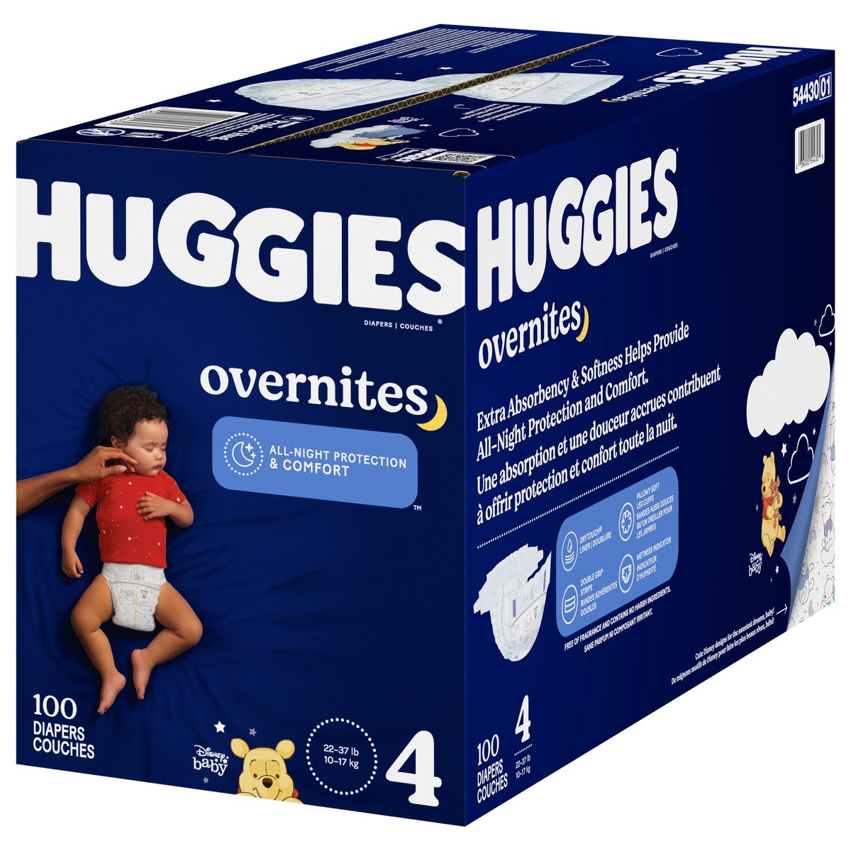slide 3 of 9, Huggies Overnite Diapers Sz4 Huge 100Ct, 1 ct