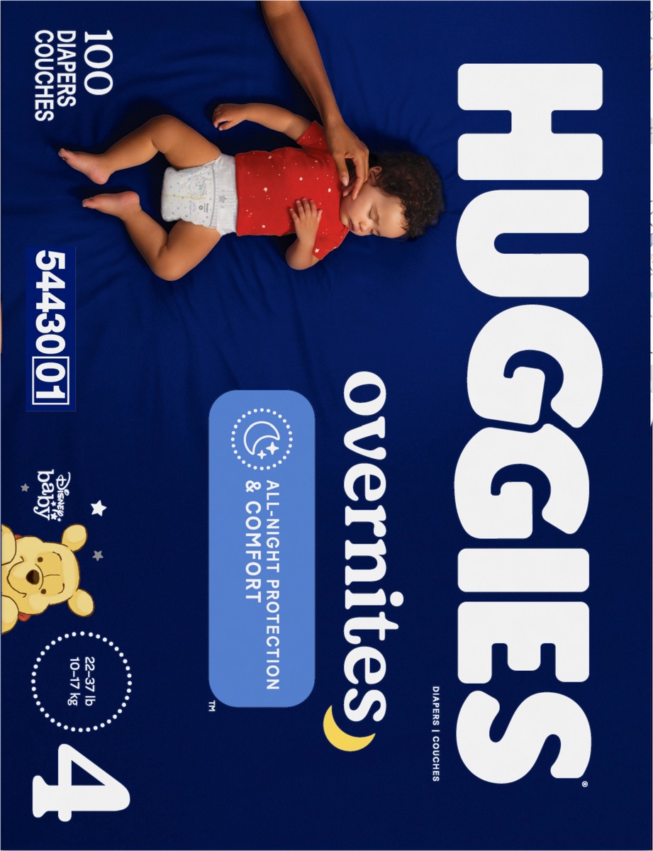 slide 8 of 9, Huggies Overnite Diapers Sz4 Huge 100Ct, 1 ct