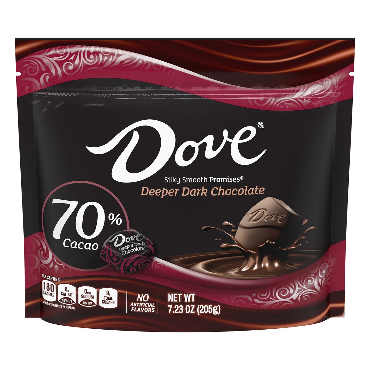 slide 1 of 7, Dove Promises 70% Cacao Deeper Dark Chocolate 7.23 oz, 7.23 oz