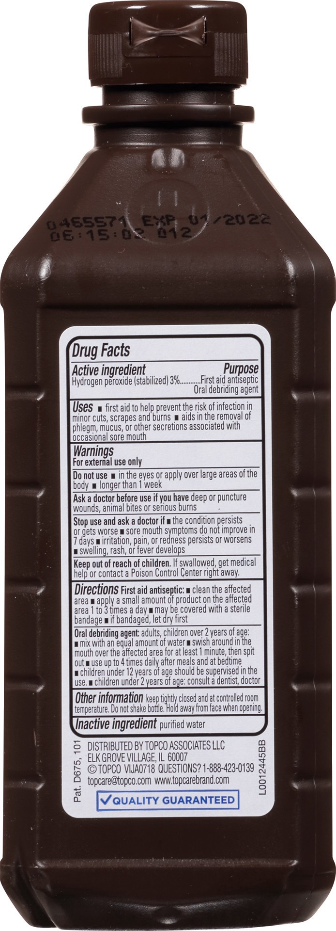 slide 3 of 6, TopCare Hydrogen Peroxide, 16 fl oz