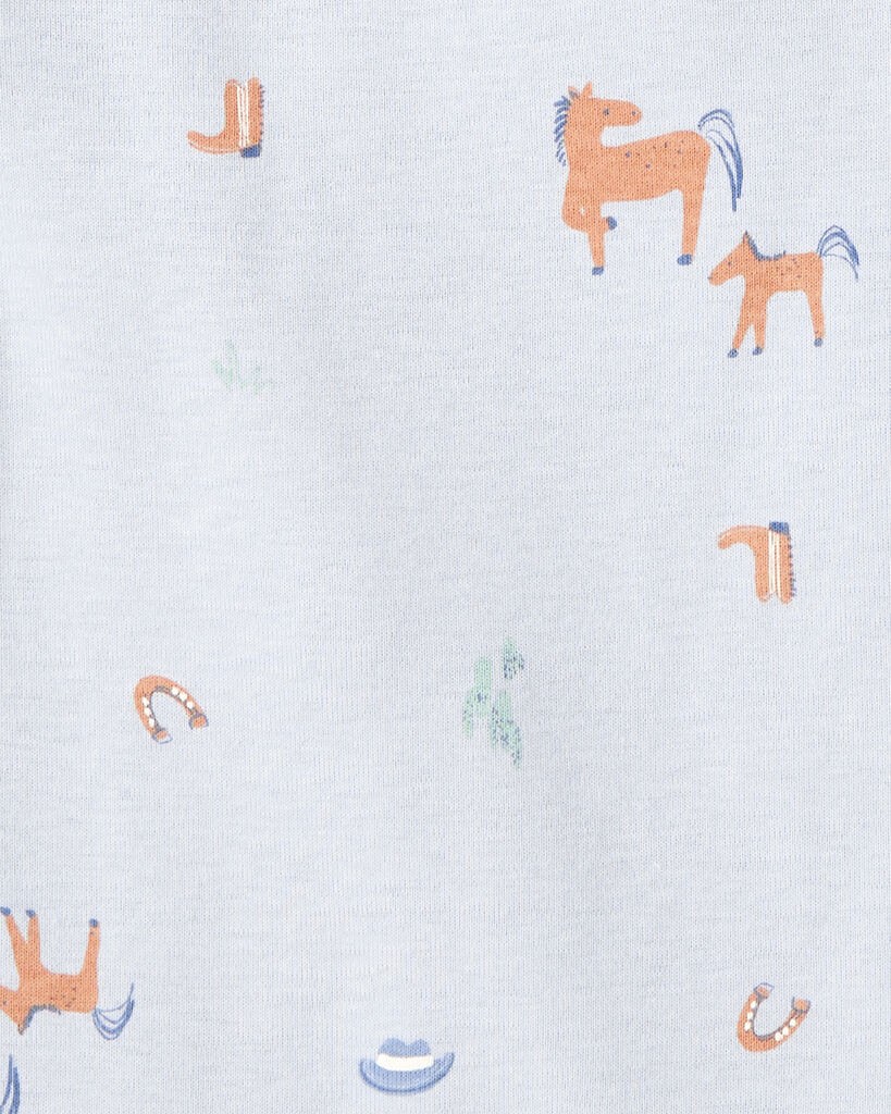 slide 3 of 6, Carter's Baby Boy 5-Pack Cowboy Print Cotton Multipack Bodysuits - Blue/White/Orange/Green Blue/White/Green 12M, 1 ct