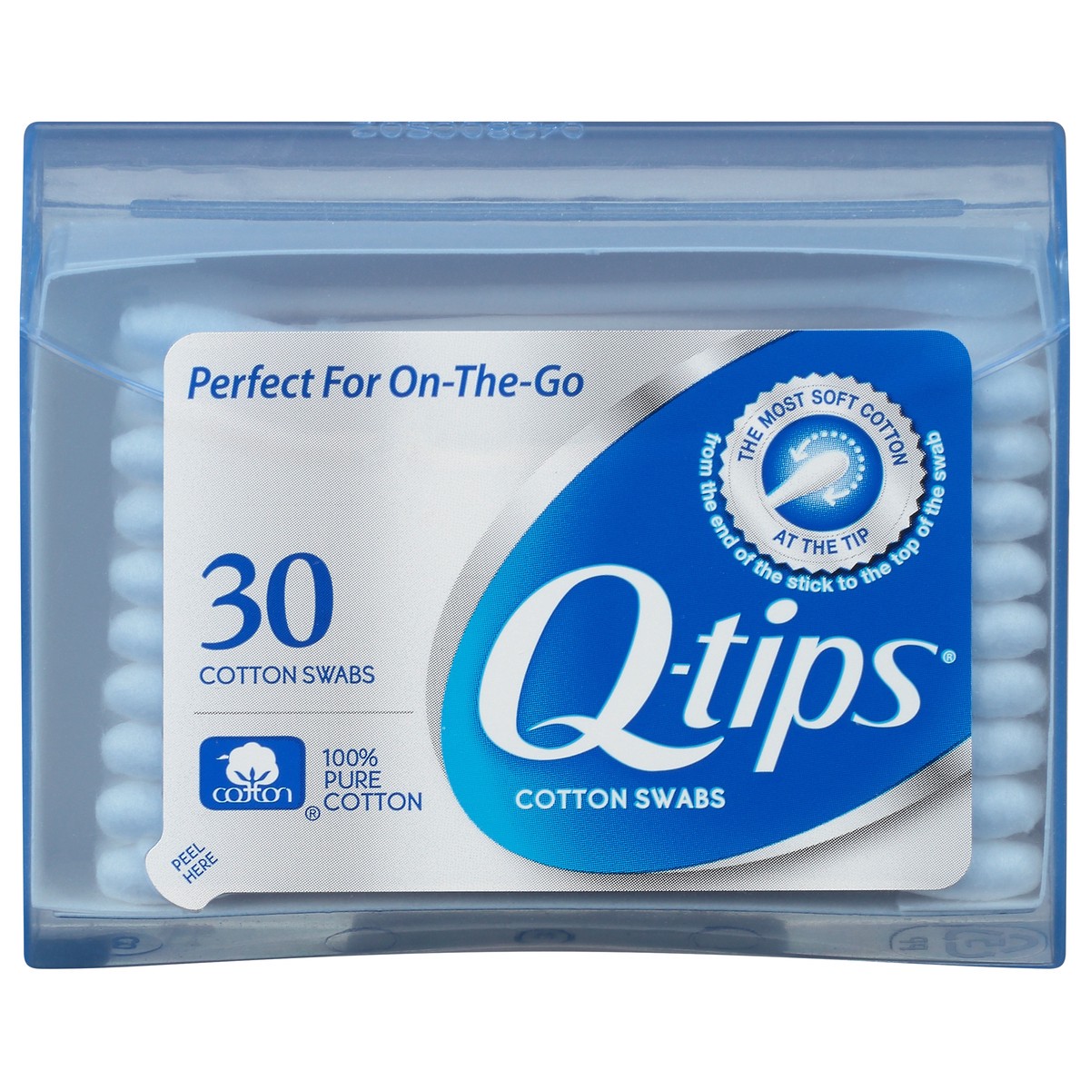 slide 1 of 9, Q-Tips Blue Purse Pack Cotton Swabs - 30ct, 30 ct