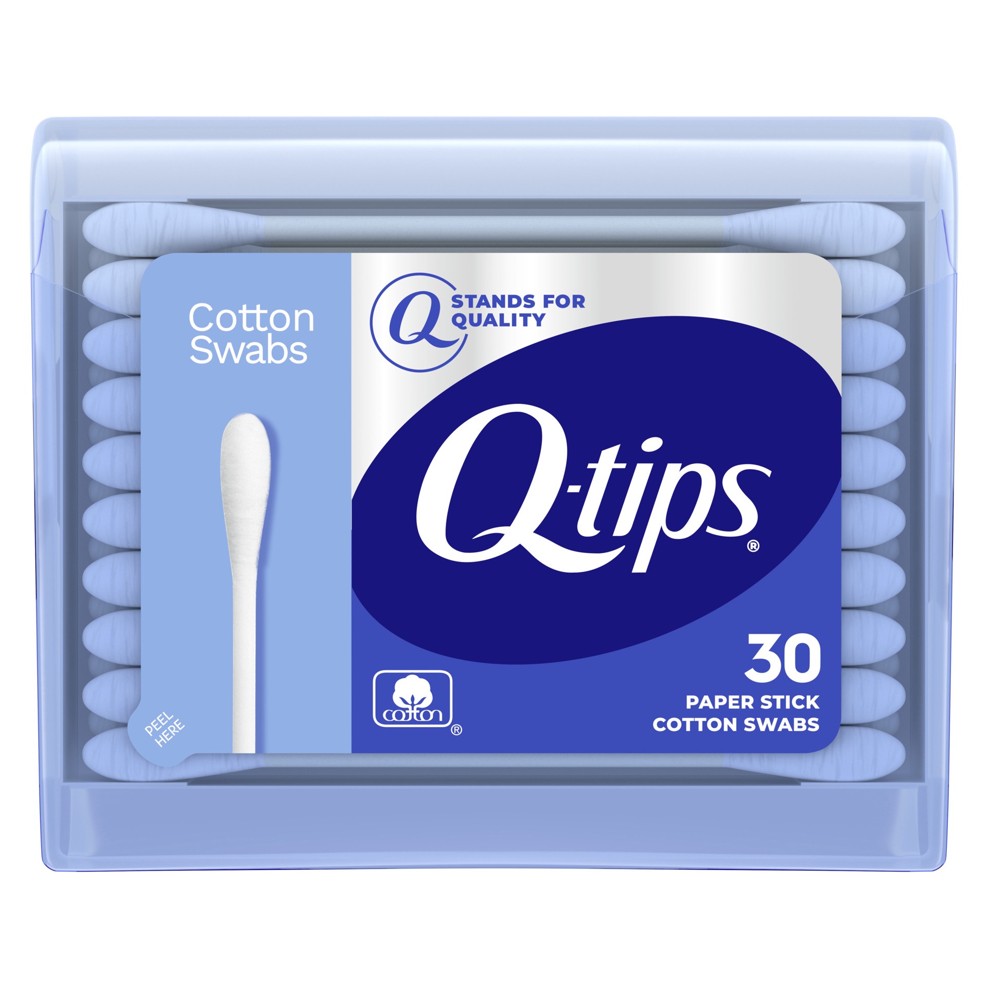 slide 1 of 9, Q-Tips Cotton Swabs Purse Pack, 30 Count, 30 ct