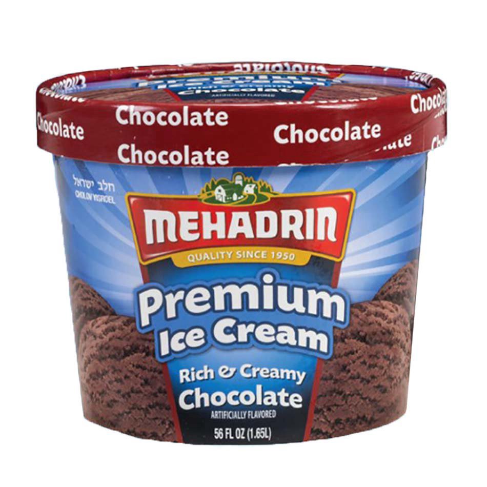 slide 1 of 1, Mehadrin Chocolate Premium Ice Cream, 56 oz