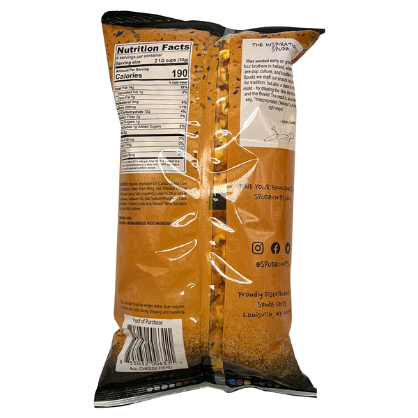 slide 5 of 5, Spudz Cheese Fiend Popcorn, 4 oz