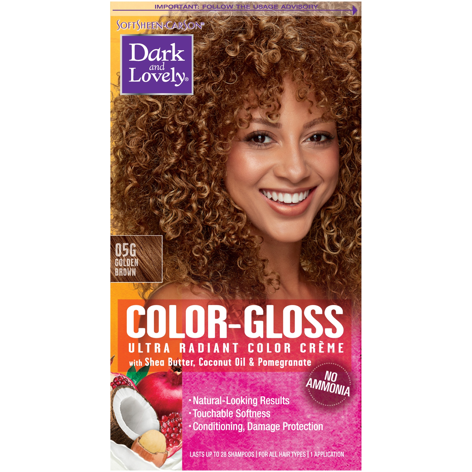 slide 2 of 8, Dark & Lovely Color Gloss Semi Permanent Hair Color - Golden Brown, 1 ct