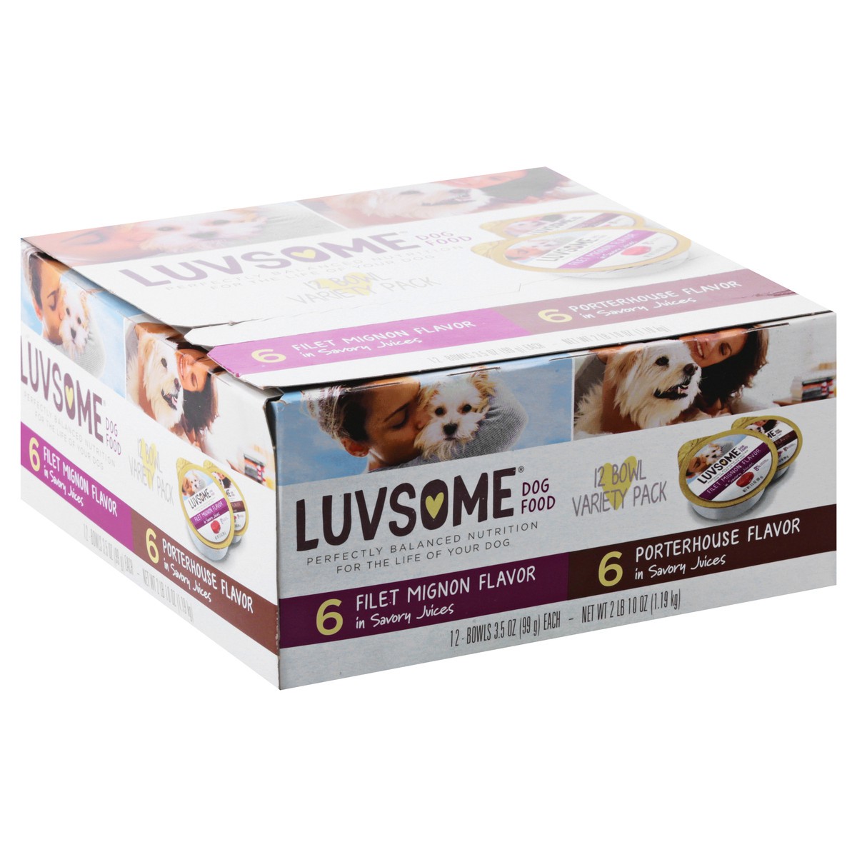 slide 2 of 11, Luvsome 12 Variety Pack Filet Mignon Flavor/Porterhouse Flavor Dog Food 12 ea, 12 ct