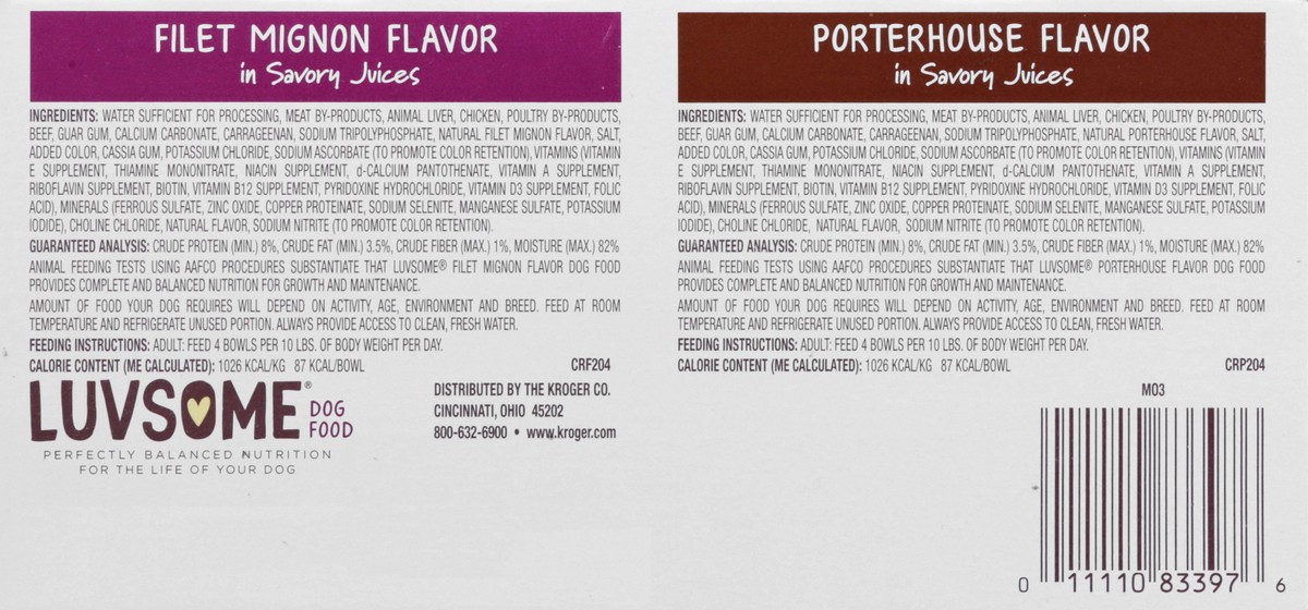 slide 5 of 11, Luvsome 12 Variety Pack Filet Mignon Flavor/Porterhouse Flavor Dog Food 12 ea, 12 ct