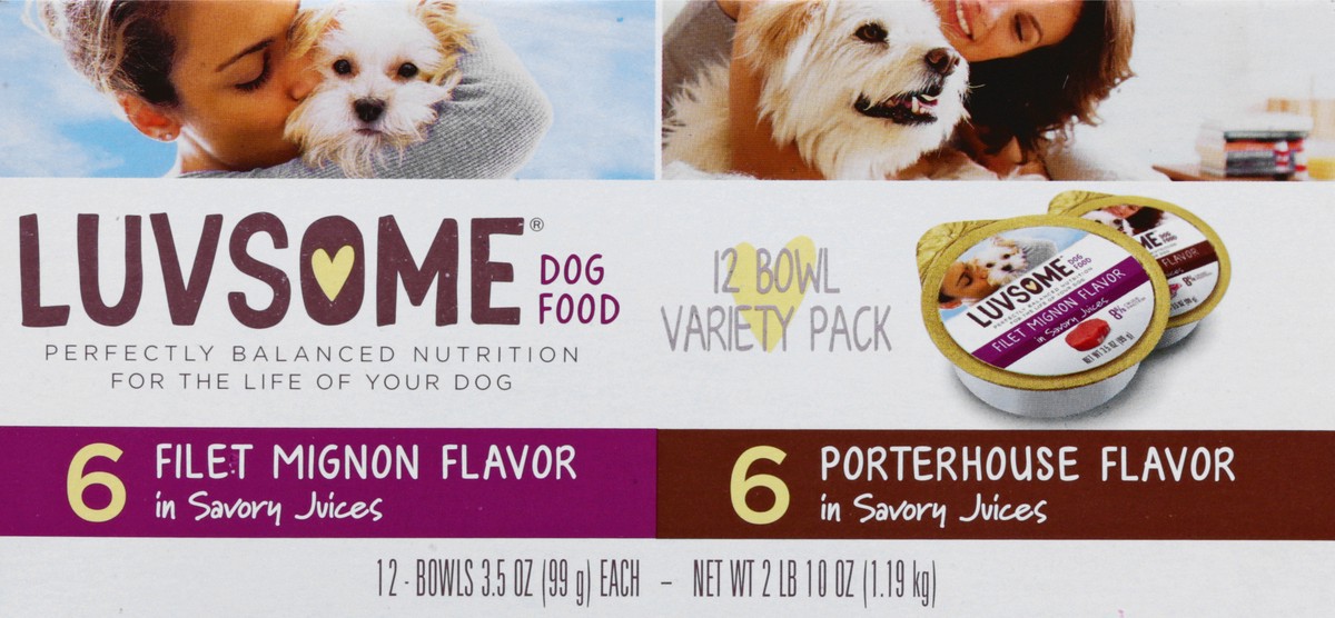 slide 6 of 11, Luvsome 12 Variety Pack Filet Mignon Flavor/Porterhouse Flavor Dog Food 12 ea, 12 ct