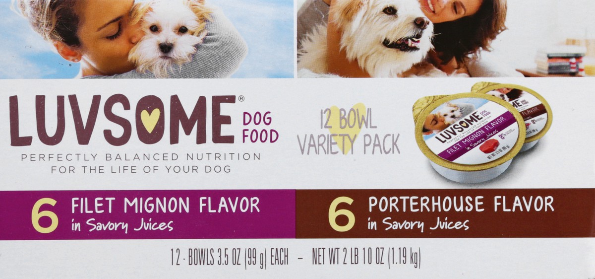 slide 9 of 11, Luvsome 12 Variety Pack Filet Mignon Flavor/Porterhouse Flavor Dog Food 12 ea, 12 ct