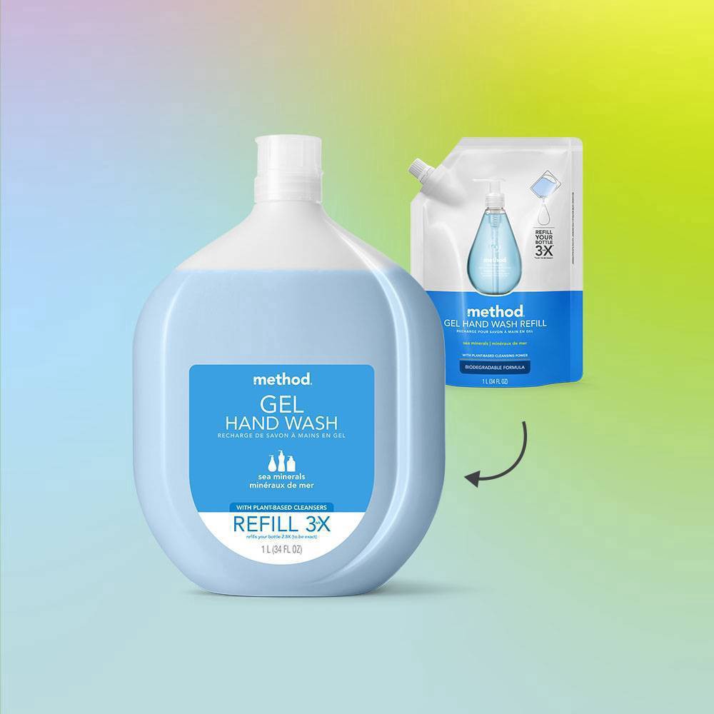 slide 6 of 8, method Gel Hand Soap, Refill, Sweet Water, 34 oz, 34 fl oz