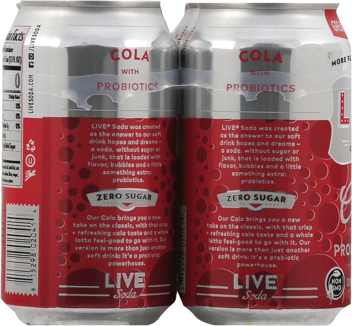 slide 7 of 9, Live Soda Cola with Probiotics Zero Sugar, 6 ct; 12 fl oz