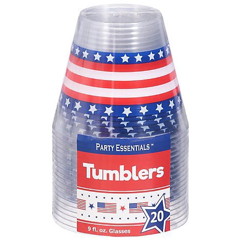 slide 1 of 1, Party Essentials Plastic Stars Print Tumblers 20 ea, 20 ct