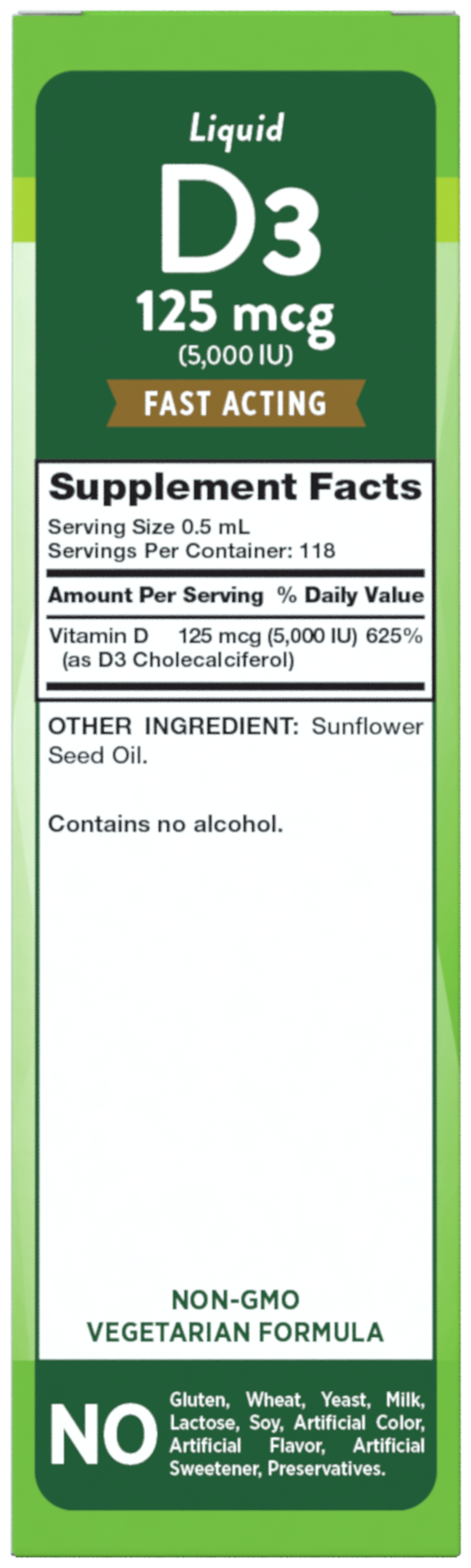 slide 2 of 4, Nature's Truth Liquid Fast Acting 125 mcg D3 2 fl oz, 2 fl oz