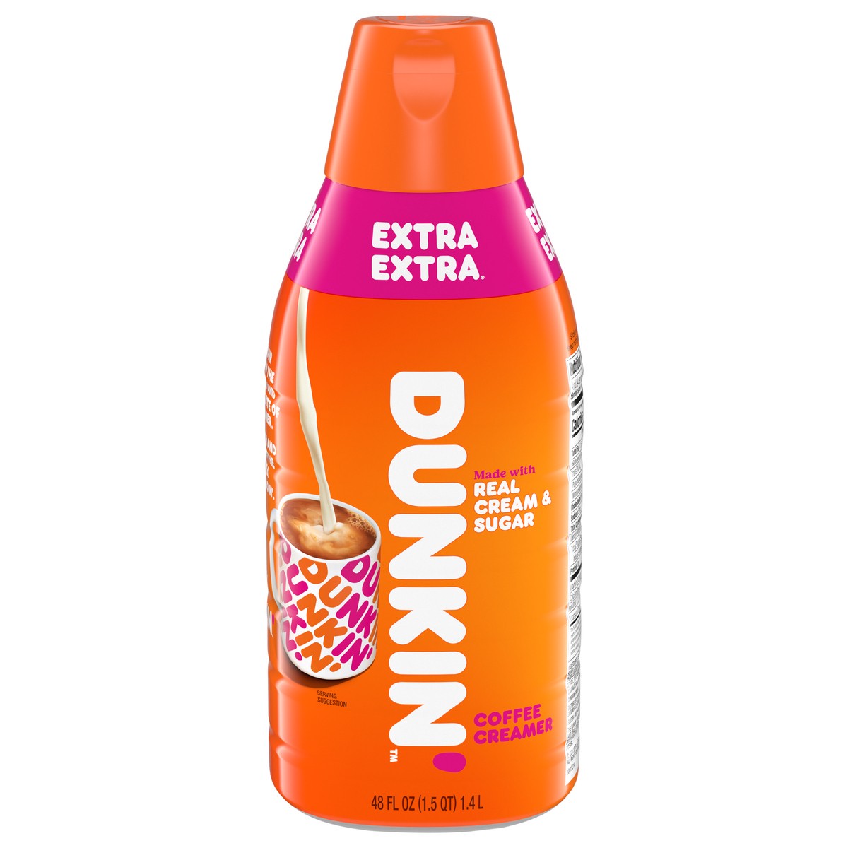 slide 1 of 8, Dunkin' Extra Extra Coffee Creamer, 48 oz., 48 fl oz