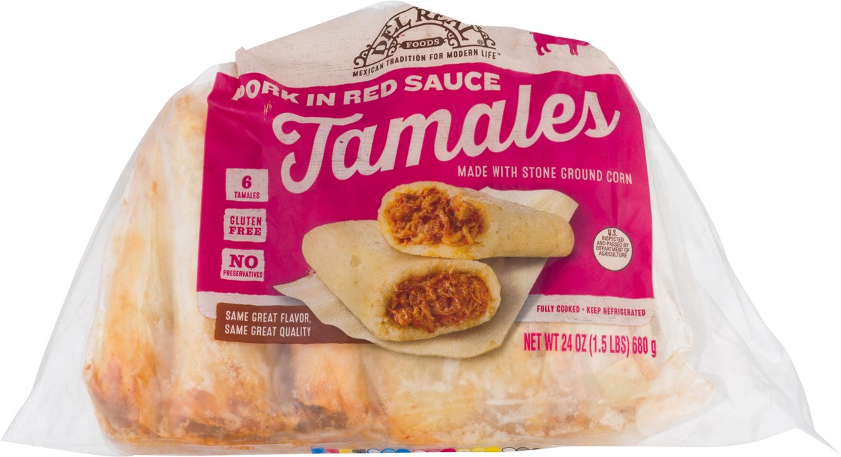 slide 8 of 13, Del Real Foods Del Real Pork Tamales, 6 ct; 4 oz