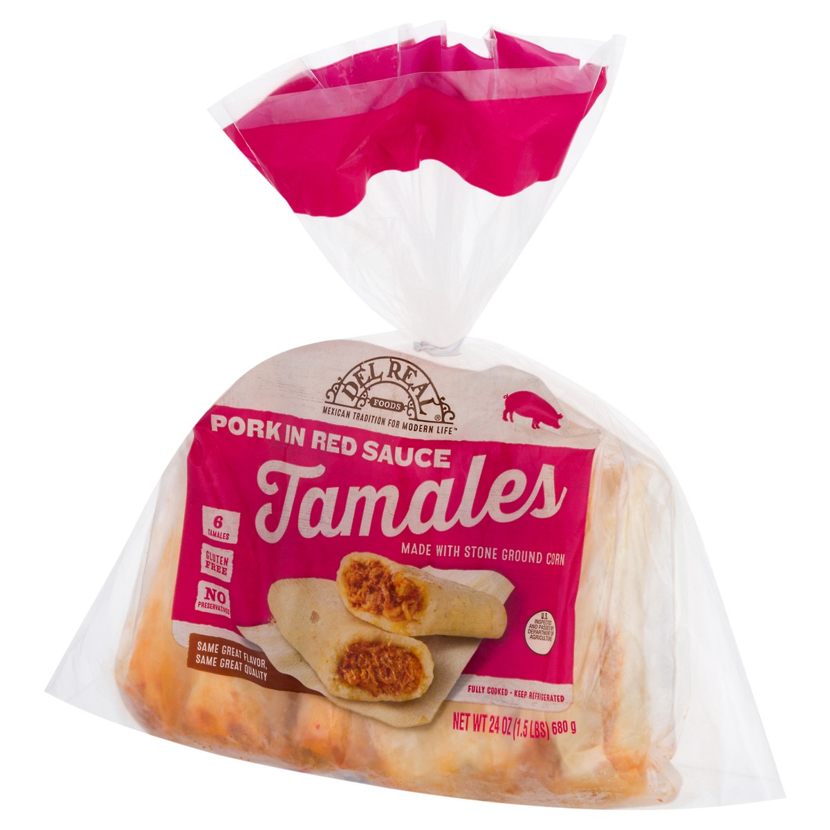 slide 5 of 13, Del Real Foods Del Real Pork Tamales, 6 ct; 4 oz