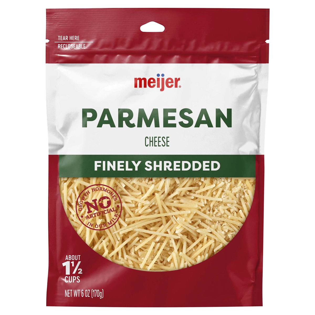slide 1 of 5, Meijer Finely Shredded Parmesan Cheese, 6 oz