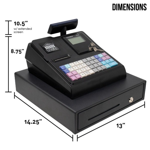 slide 6 of 10, Nadex Coins Thermal-Print Electronic Cash Register, Black, Nwhnxte1376, 1 ct