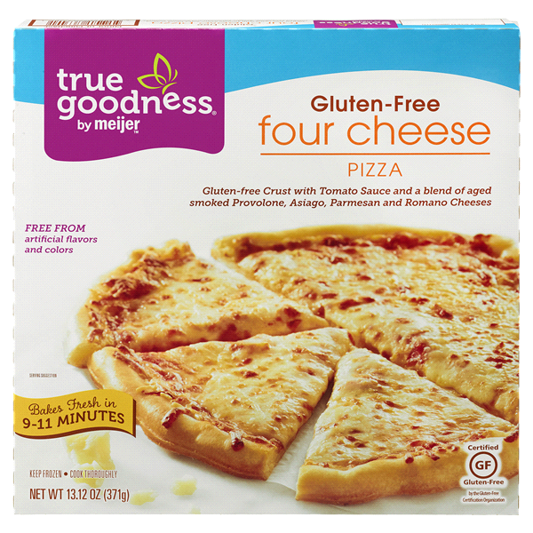 slide 1 of 3, True Goodness Gluten-Free four cheese PIZZA, 13.12 oz