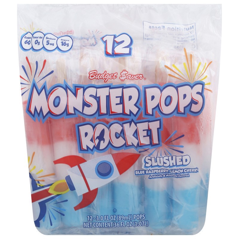 slide 1 of 1, Budget Saver Monster Pops, 36 oz