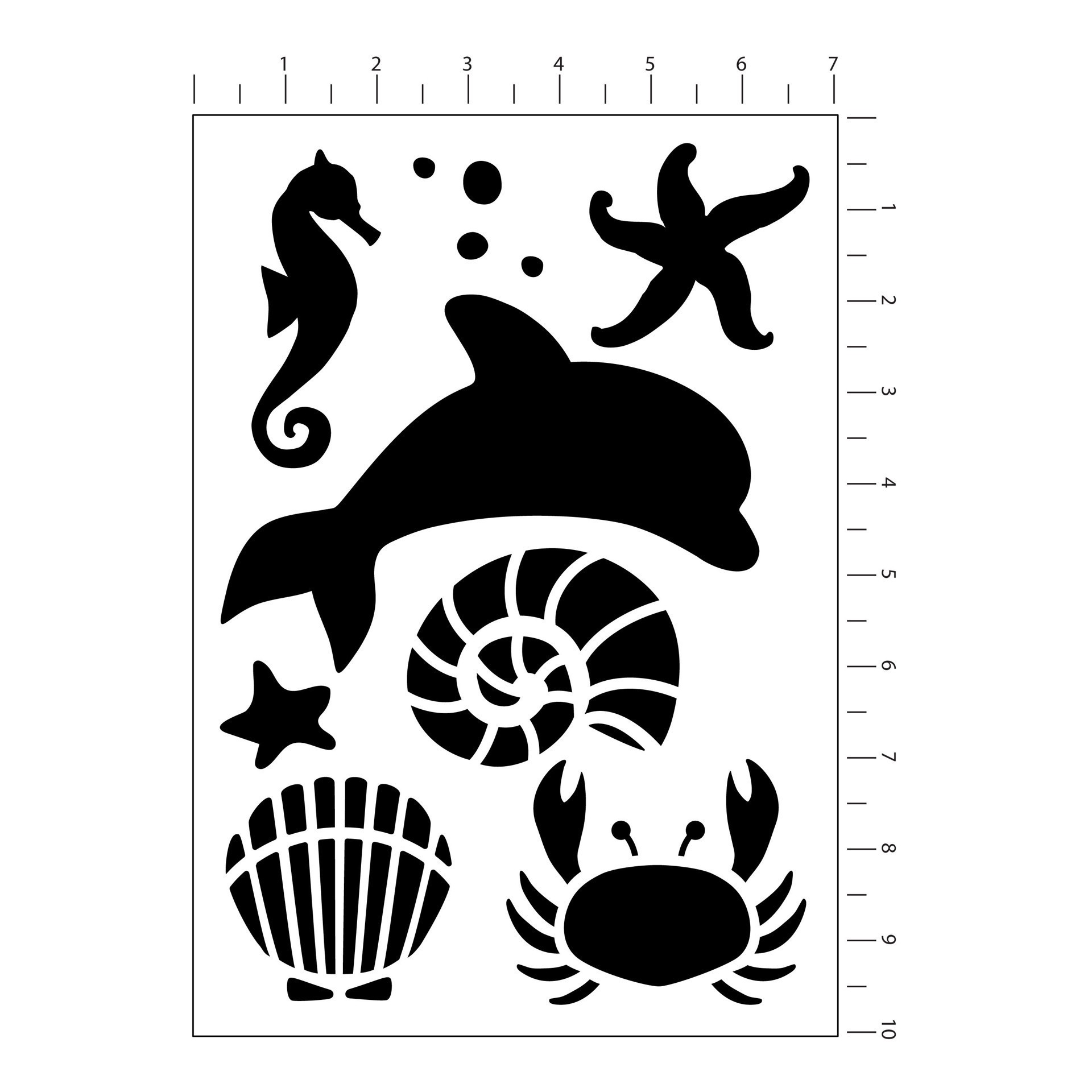 slide 3 of 3, Sea Life Stencils By Craft Smart, 7" X 10", 7 in x 10 in