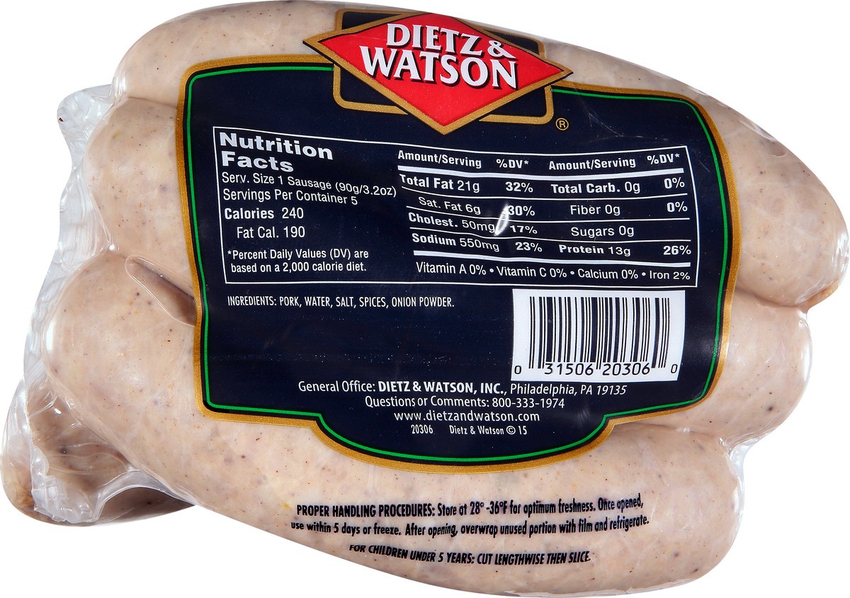 slide 6 of 9, Dietz & Watson Bratwurst - 16 Oz, 16 oz