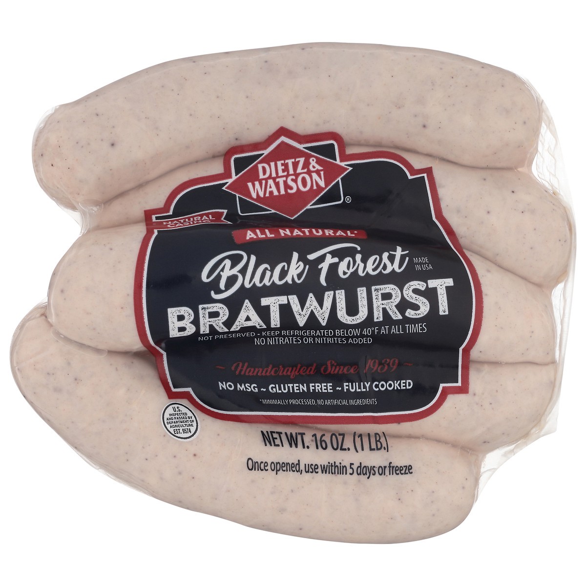 slide 1 of 9, Dietz & Watson Bratwurst - 16 Oz, 16 oz