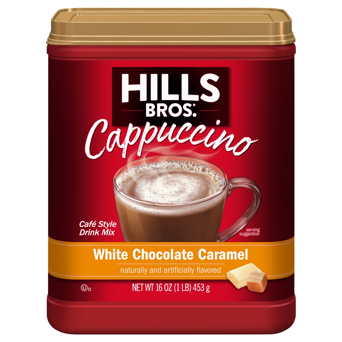 slide 1 of 13, Hills Bros. Cappuccino White Chocolate Caramel Drink Mix - 16 oz, 16 oz