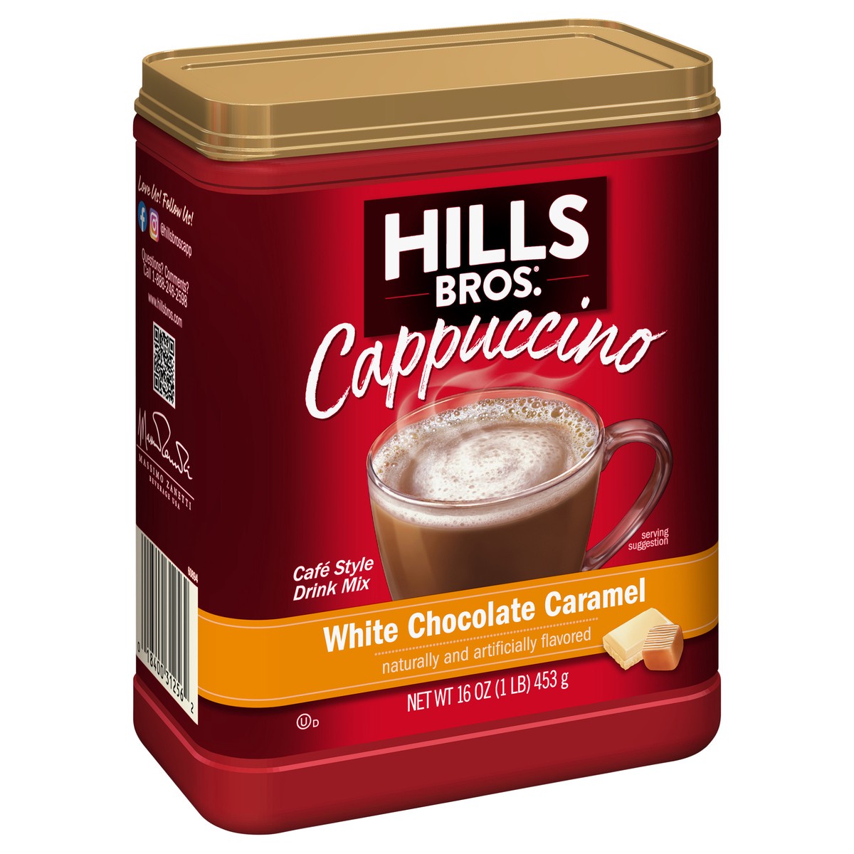 slide 13 of 13, Hills Bros. Cappuccino White Chocolate Caramel Drink Mix - 16 oz, 16 oz