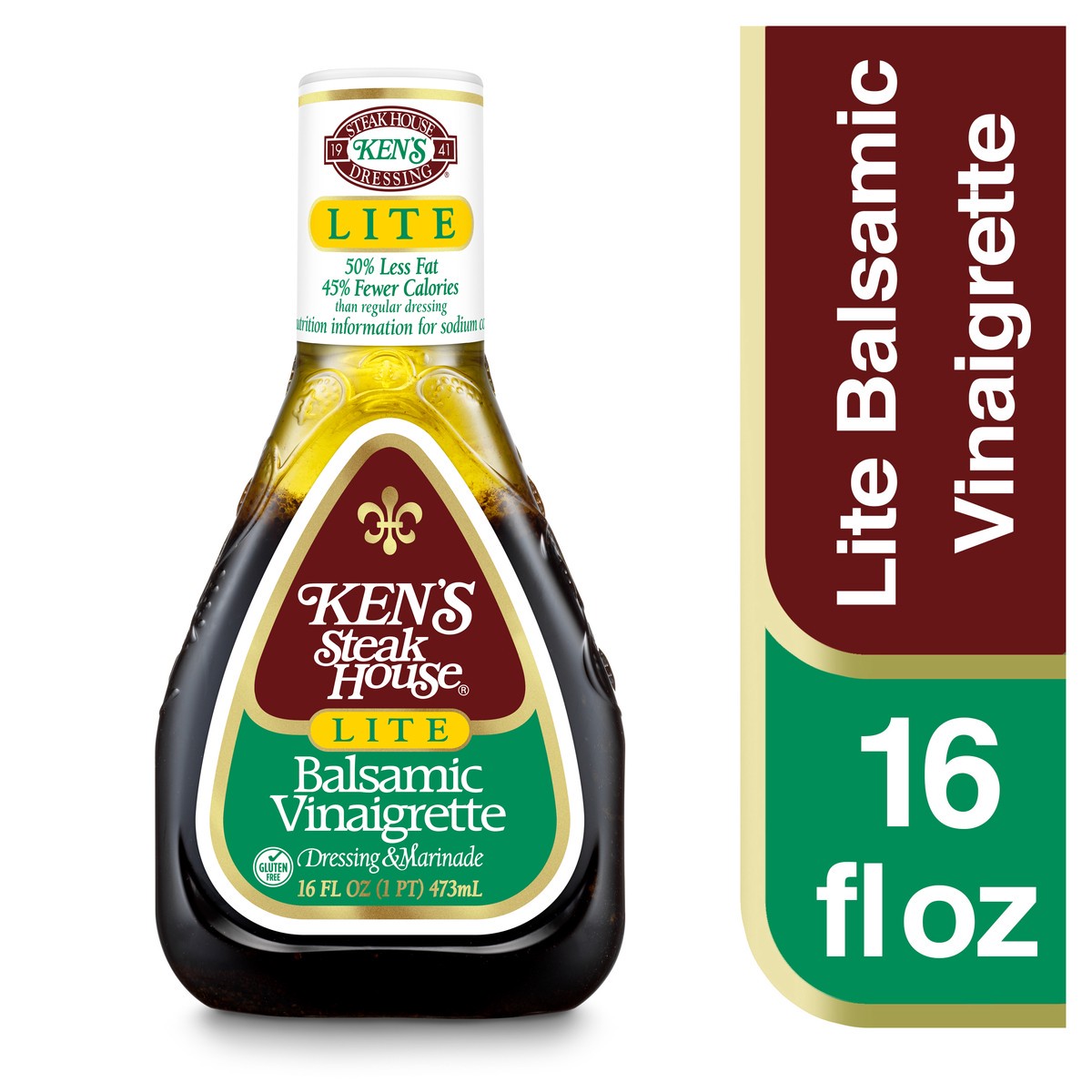 slide 1 of 56, Ken's Steak House Lite Balsamic Vinaigrette Salad Dressing & Marinade 16 fl oz, 16 fl oz