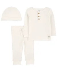 Carter's Baby 3-Piece Cotton Blend Outfit Set Ivory 9M