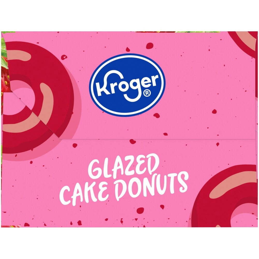 slide 2 of 3, Kroger Strawberry Glazed Cake Donuts, 6 ct; 15 oz