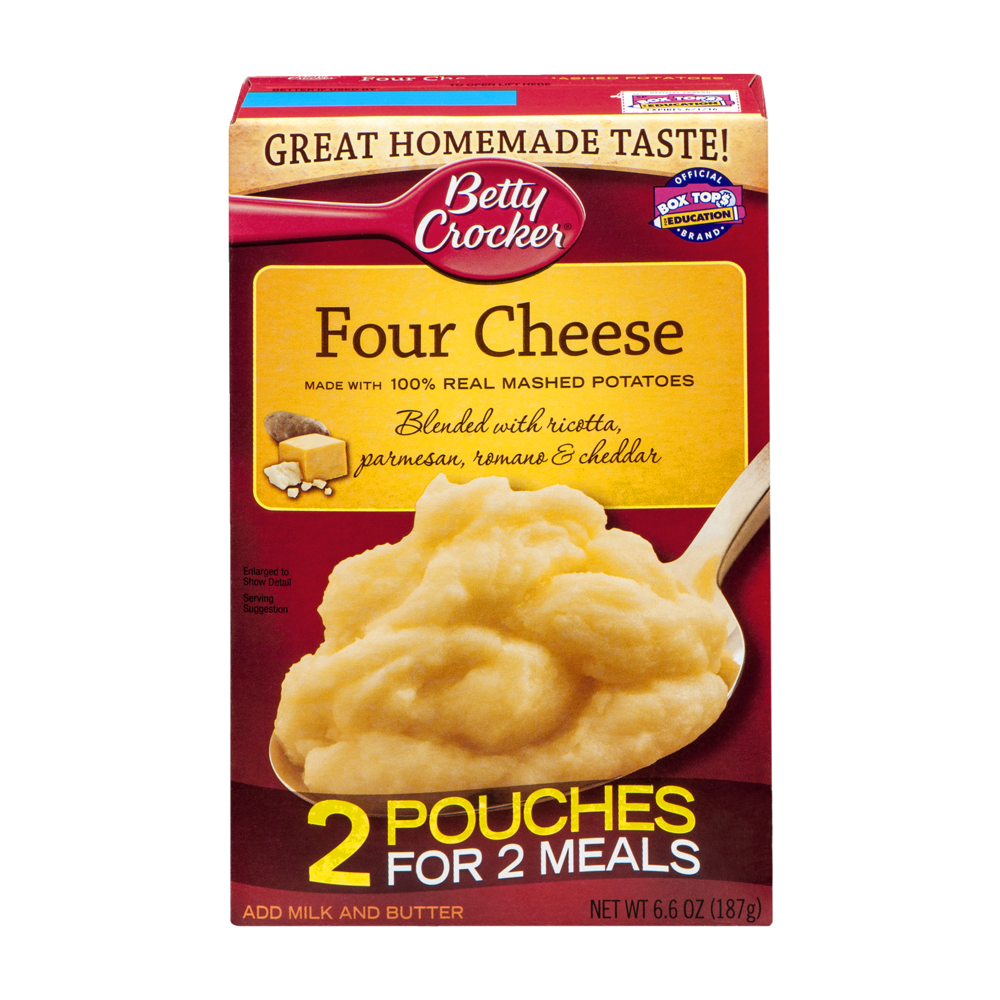 slide 1 of 1, Betty Crocker Mashed Potatoes, Four Cheese, 6.6 oz