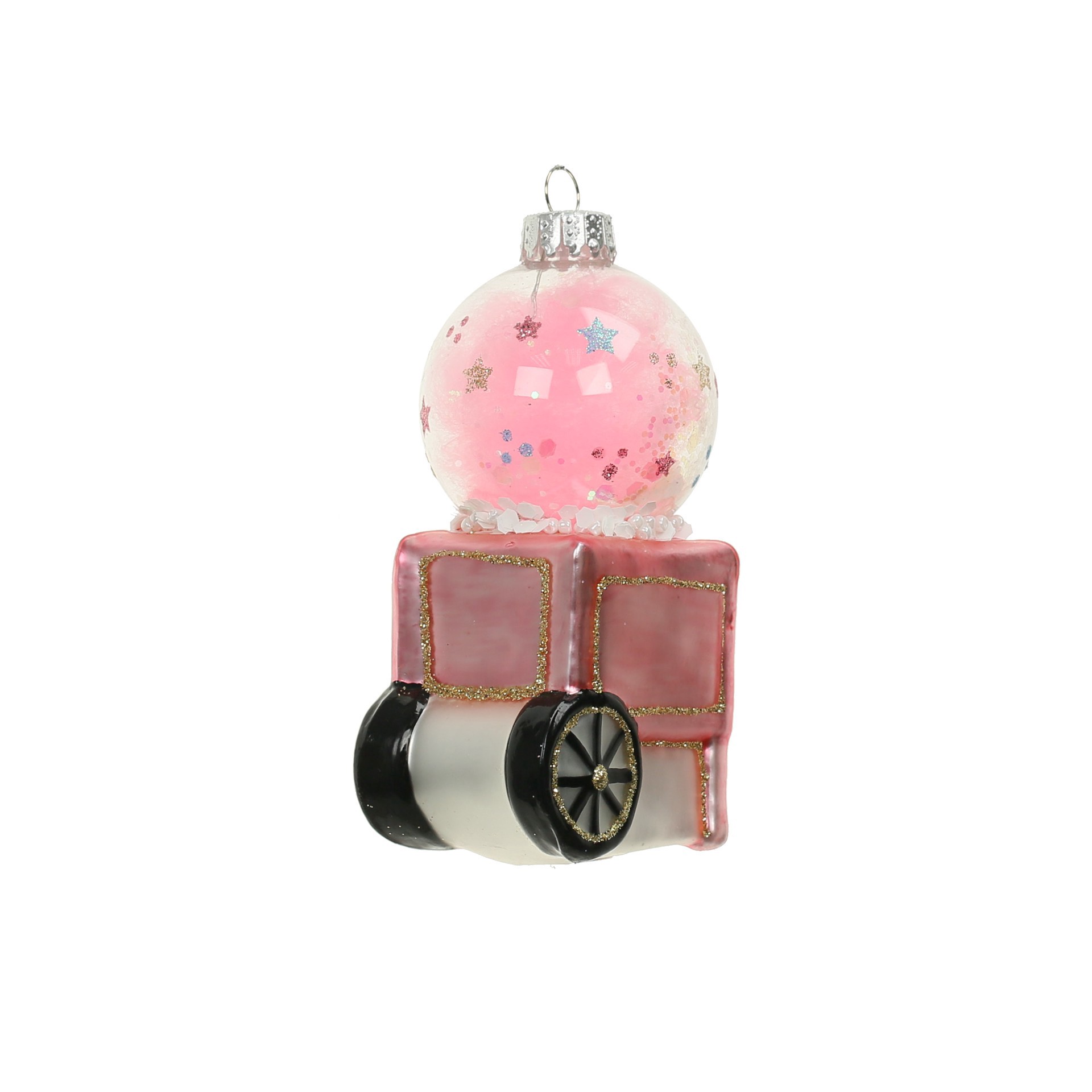 slide 2 of 3, 4" Cotton Candy Machine Glass Ornament By Ashland, 4 in