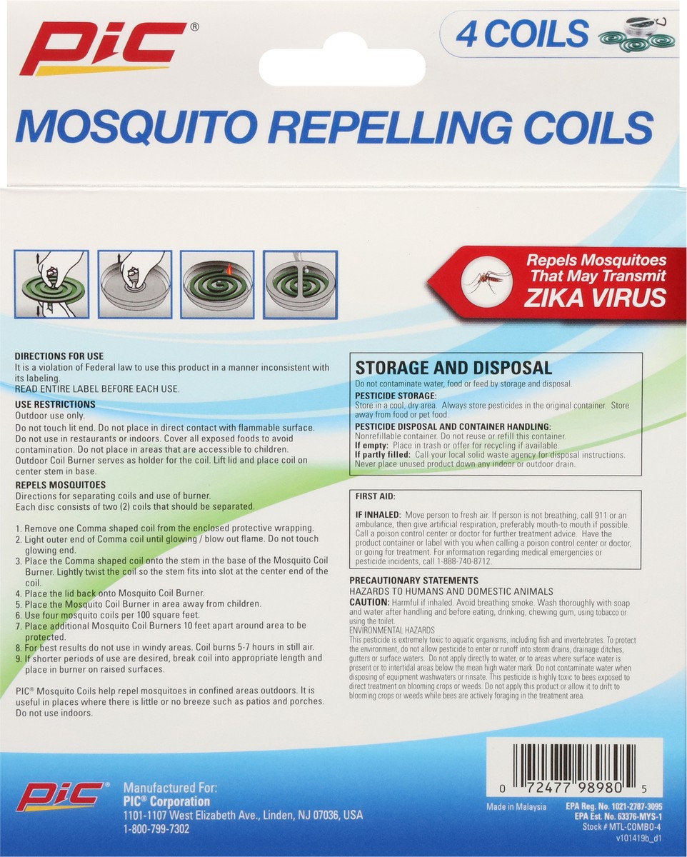 slide 4 of 12, PIC Mosquito Repelling Coil 4 ea, 4 ct